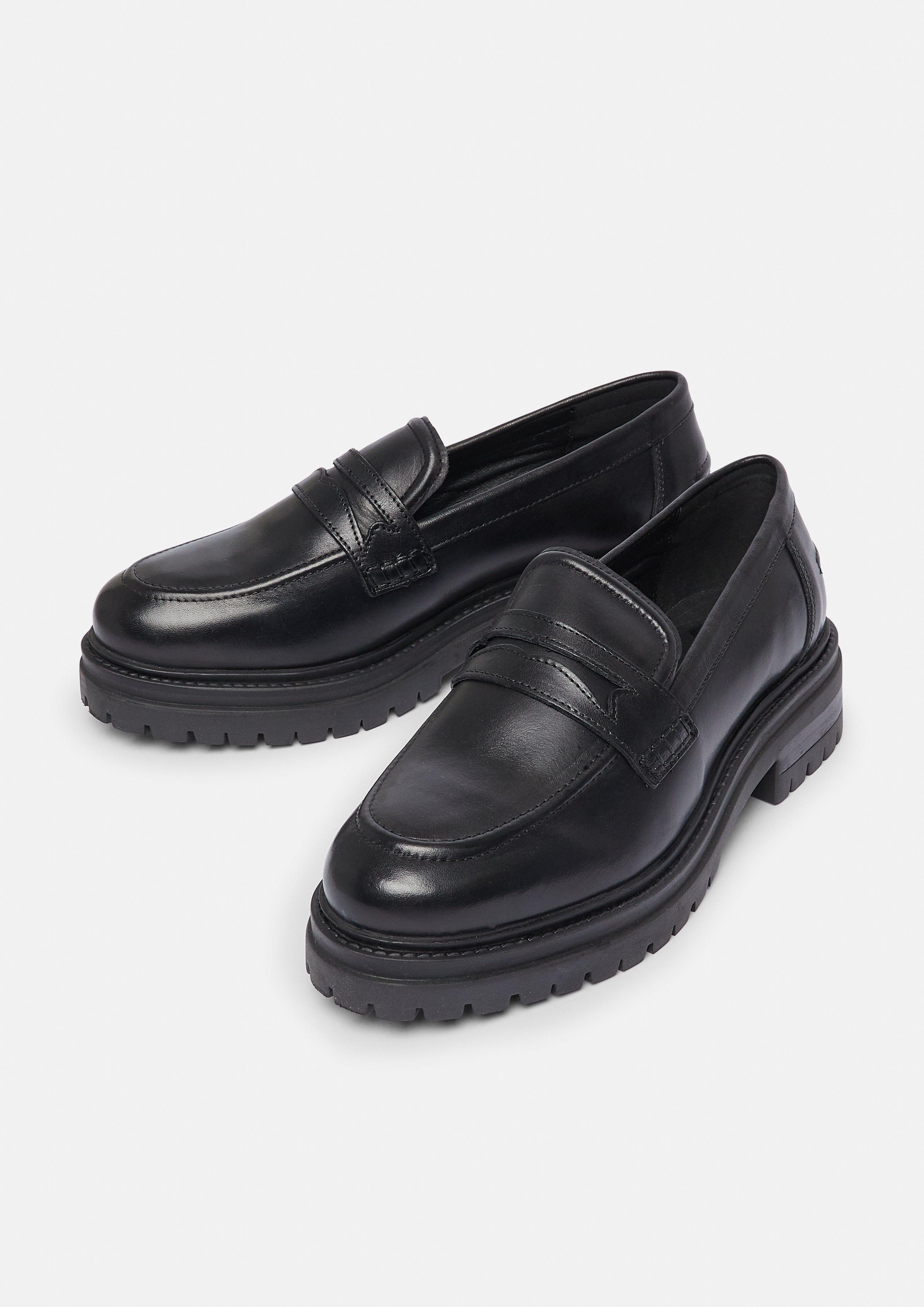 comma Leder-Loafers mit Plateausohle Sandale günstig online kaufen