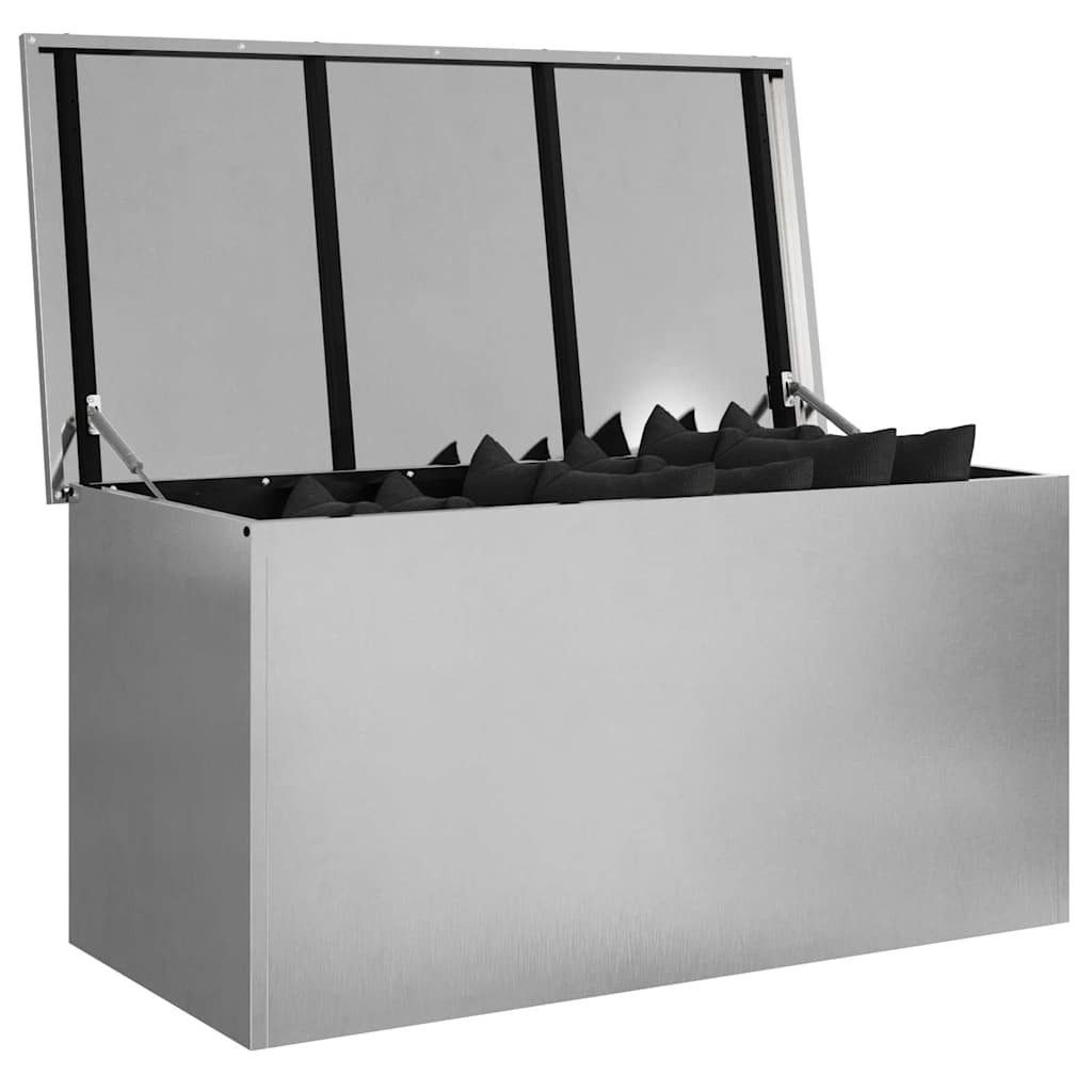 vidaXL Aufbewahrungsbox Außenlagerbox mit Speicher Silber günstig online kaufen