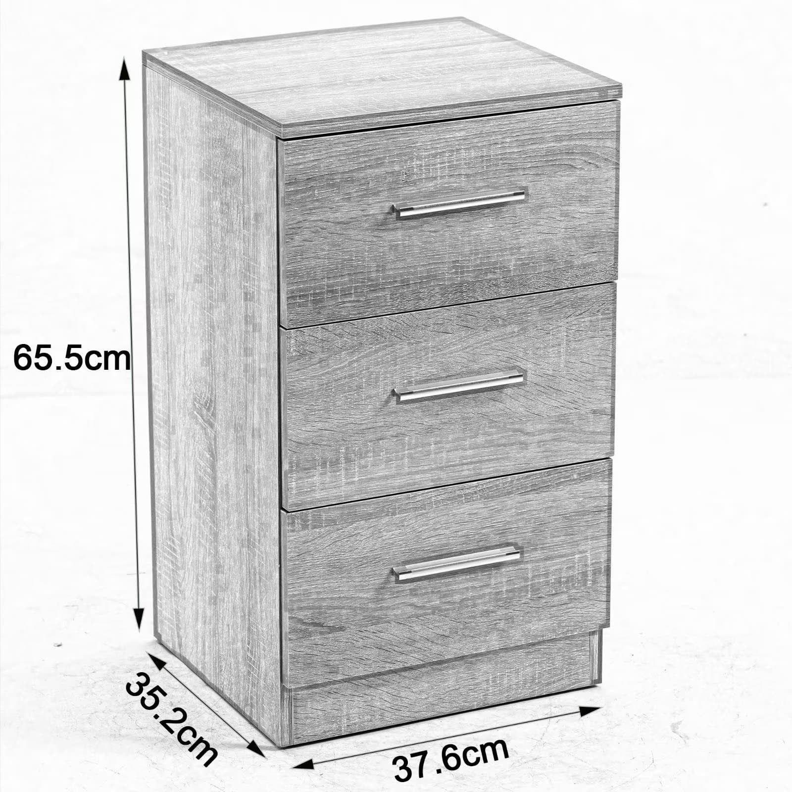 Boxspringbett Hochglanz mit 3 Nachtkommode Nachttische, Set für Schubladen Thanaddo Weiß Nachttisch 2er