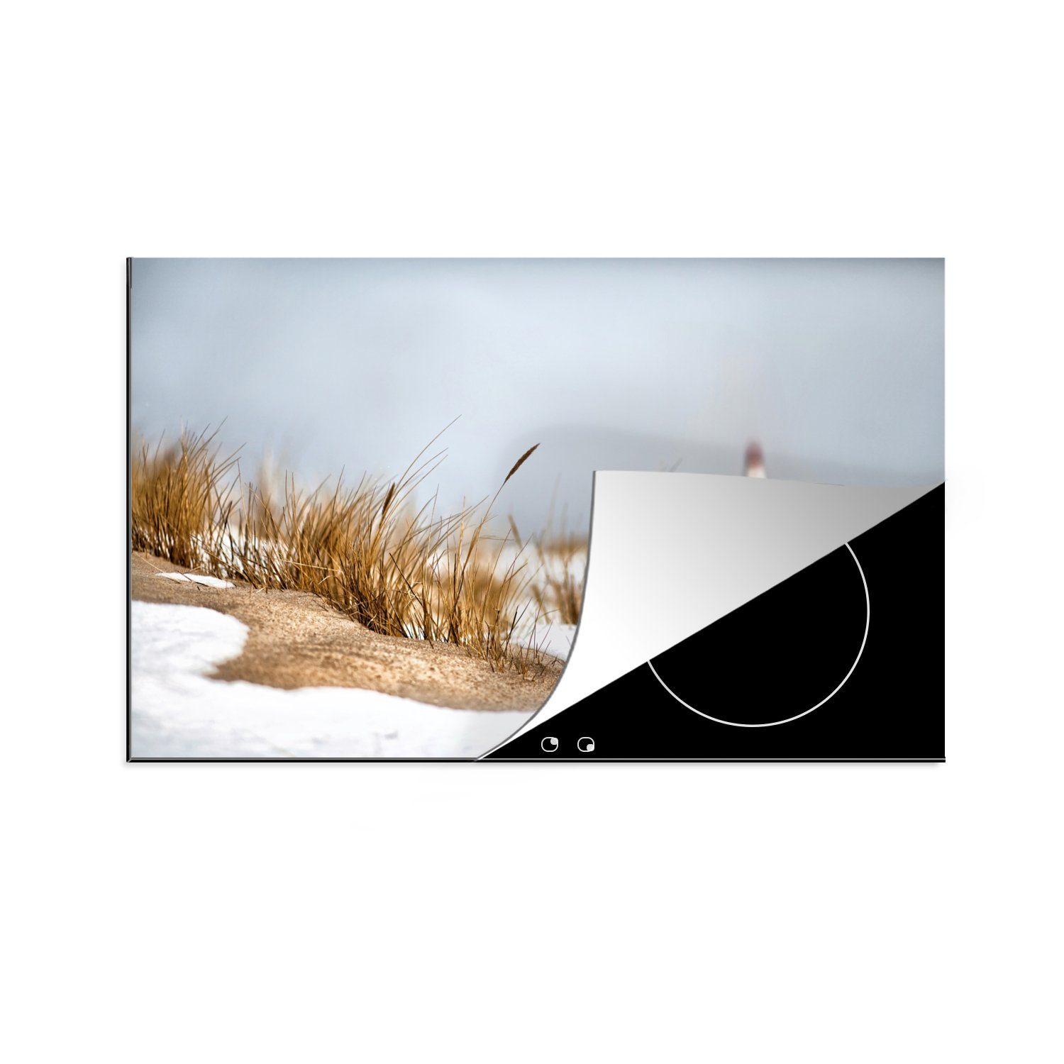 MuchoWow Herdblende-/Abdeckplatte Dünen im Schnee, Vinyl, (1 tlg), 83x51 cm, Ceranfeldabdeckung, Arbeitsplatte für küche