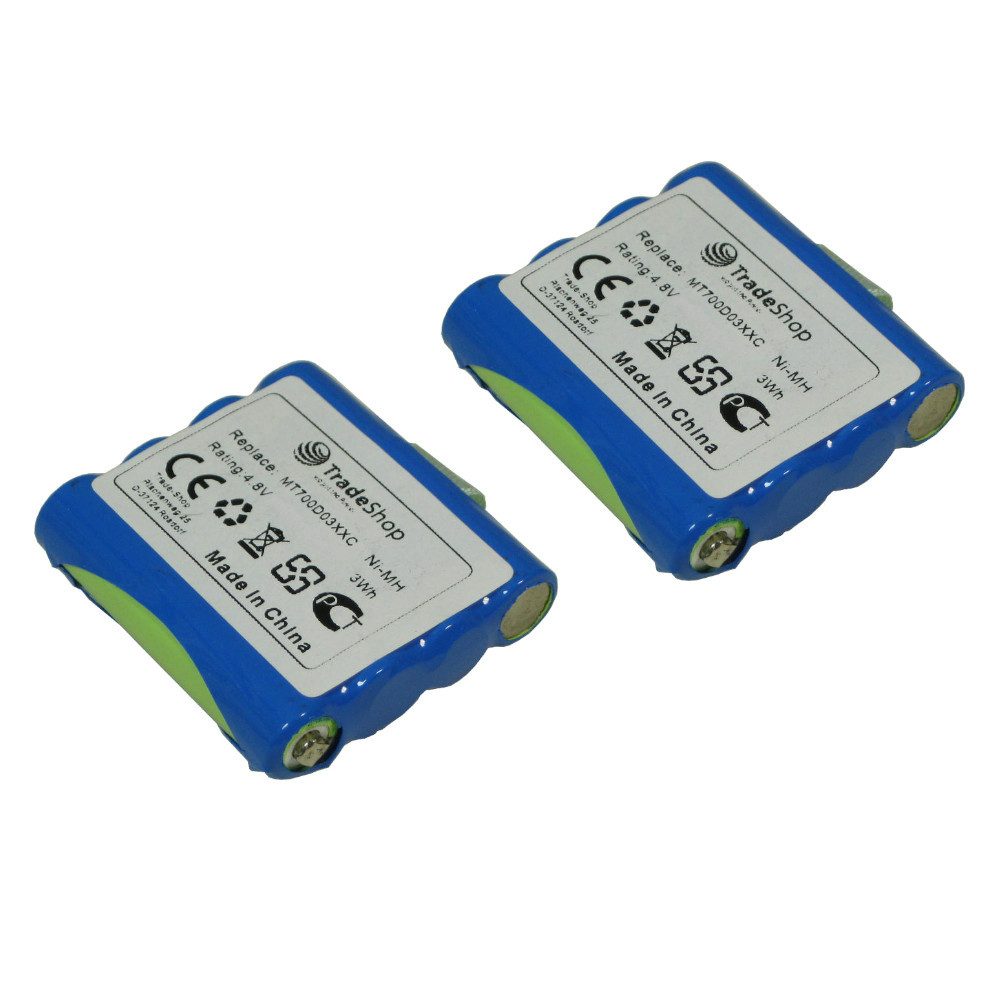 Trade-Shop 2x Akku passend für Oricom MT700D03XXC LH060-3A44C4BT Switel WT237 Akku Ni-MH 600 mAh (4,8 V)