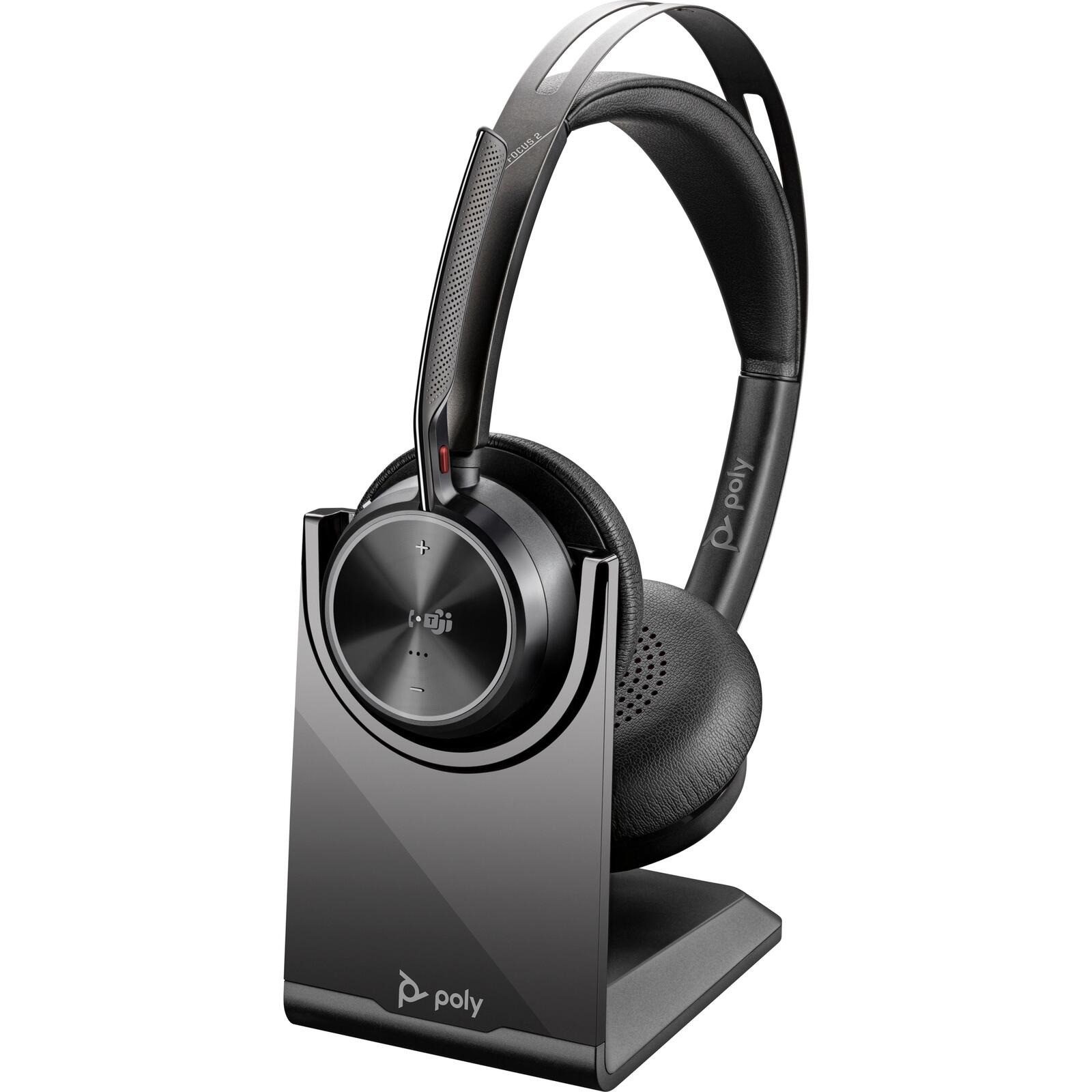 Polycom Poly Voyager Focus 2 Bluetooth Headset mit ANC Over Ear für Büro PC-Headset (Active Noise Cancelling, ja, Bluetooth)