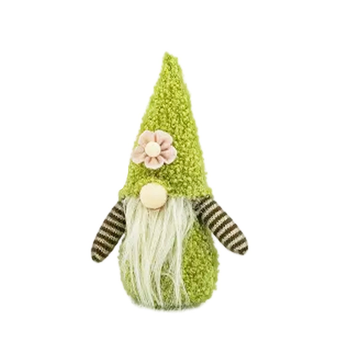 NOOR LIVING Wichtel Gnom Frühling Sommer mit Blumenmütze (H: 30 cm) (in zwei Größen erhältlich, Osterdeko Frühlingsdeko Wichtel), mit süßer Knubbelnase und niedlichem Bart