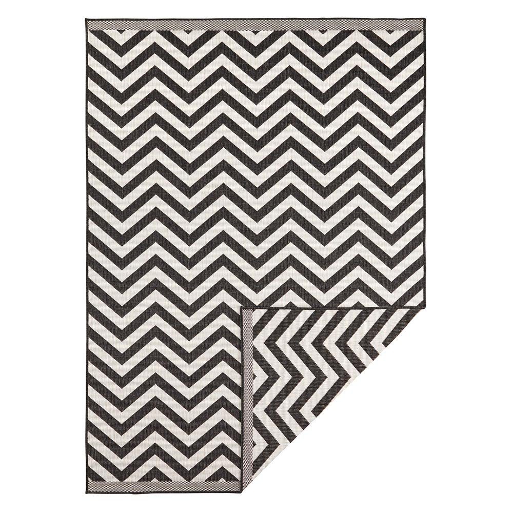 NORTHRUGS Teppich In- & Outdoor Wendeteppich Palma Schwarz Creme, rechtecki günstig online kaufen