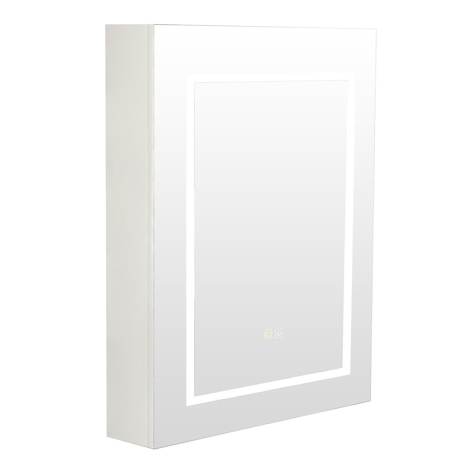 radelldar Spiegelschrank LED Badspiegelschrank mit Stauraum, Hängender Medizinschrank (1-St) mit 3 Lichtfarben & Speicherfunktion, 60 x 76 cm