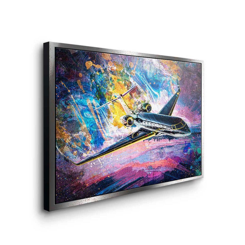 Leinwandbild, - weißer - Motivation Rahmen Jet Pop Mindset Premium - Art - Leinwandbild Private DOTCOMCANVAS®