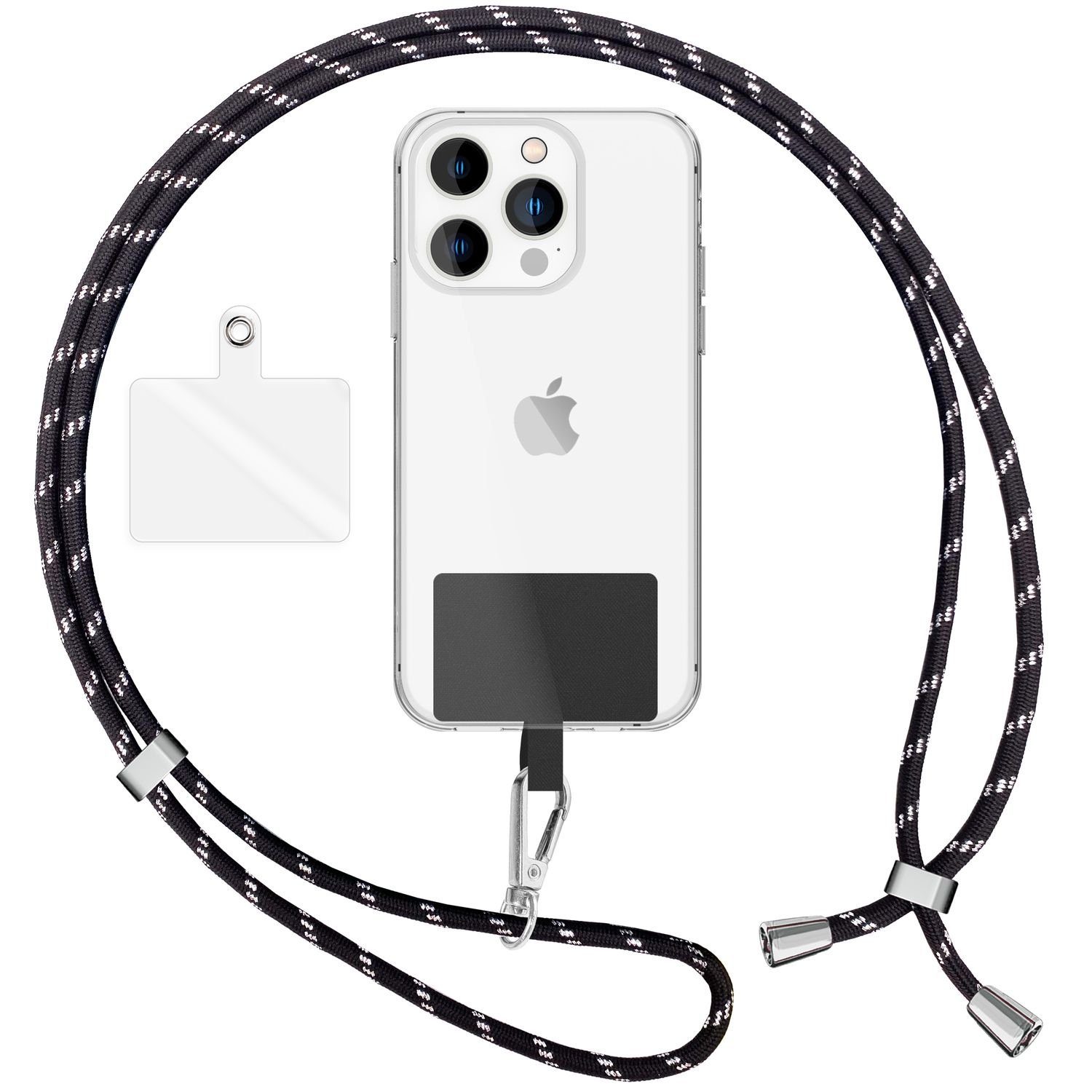 Nalia Handykette Universal Smartphone, Buntes Handy Band zum Umhängen mit Pad / 160 cm Schlüsselband Lanyard
