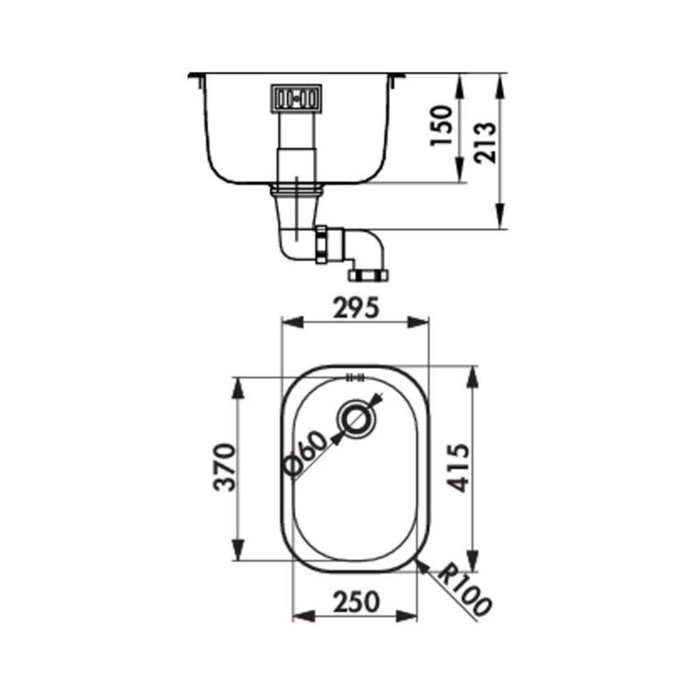 Naber Edelstahlspüle Standard S1 Edelstahl, 29,5/41,5 cm