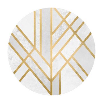 Teppich Vinyl Wohnzimmer Schlafzimmer Flur Küche Muster Abstrakt, Bilderdepot24, rund - gold glatt, nass wischbar (Küche, Tierhaare) - Saugroboter & Bodenheizung geeignet