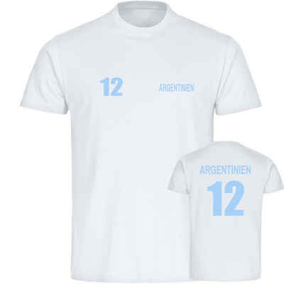 multifanshop T-Shirt Kinder Argentinien - Trikot 12 - Boy Girl
