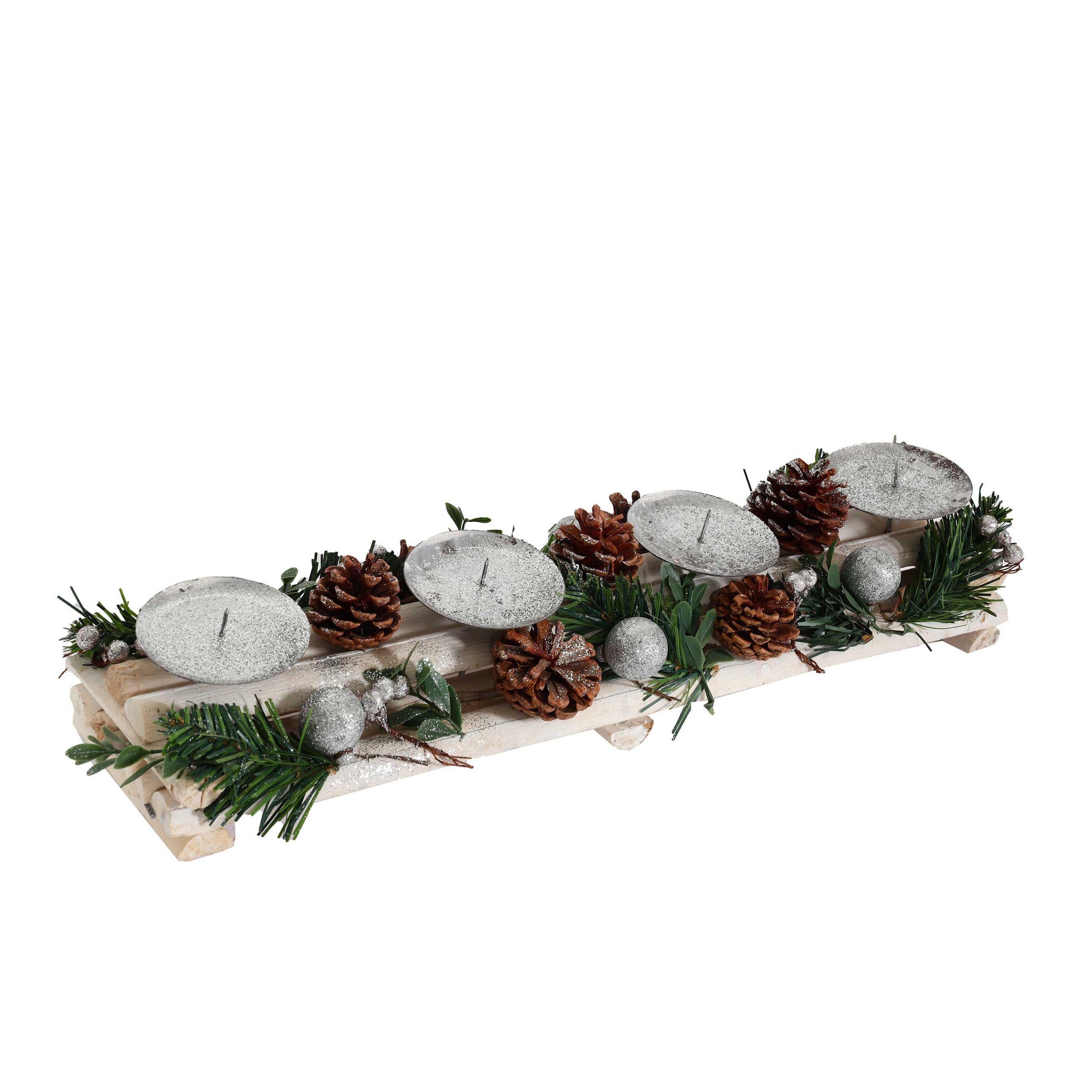 MCW Adventskranz MCW-M12-K, In festlichem Silber-Look