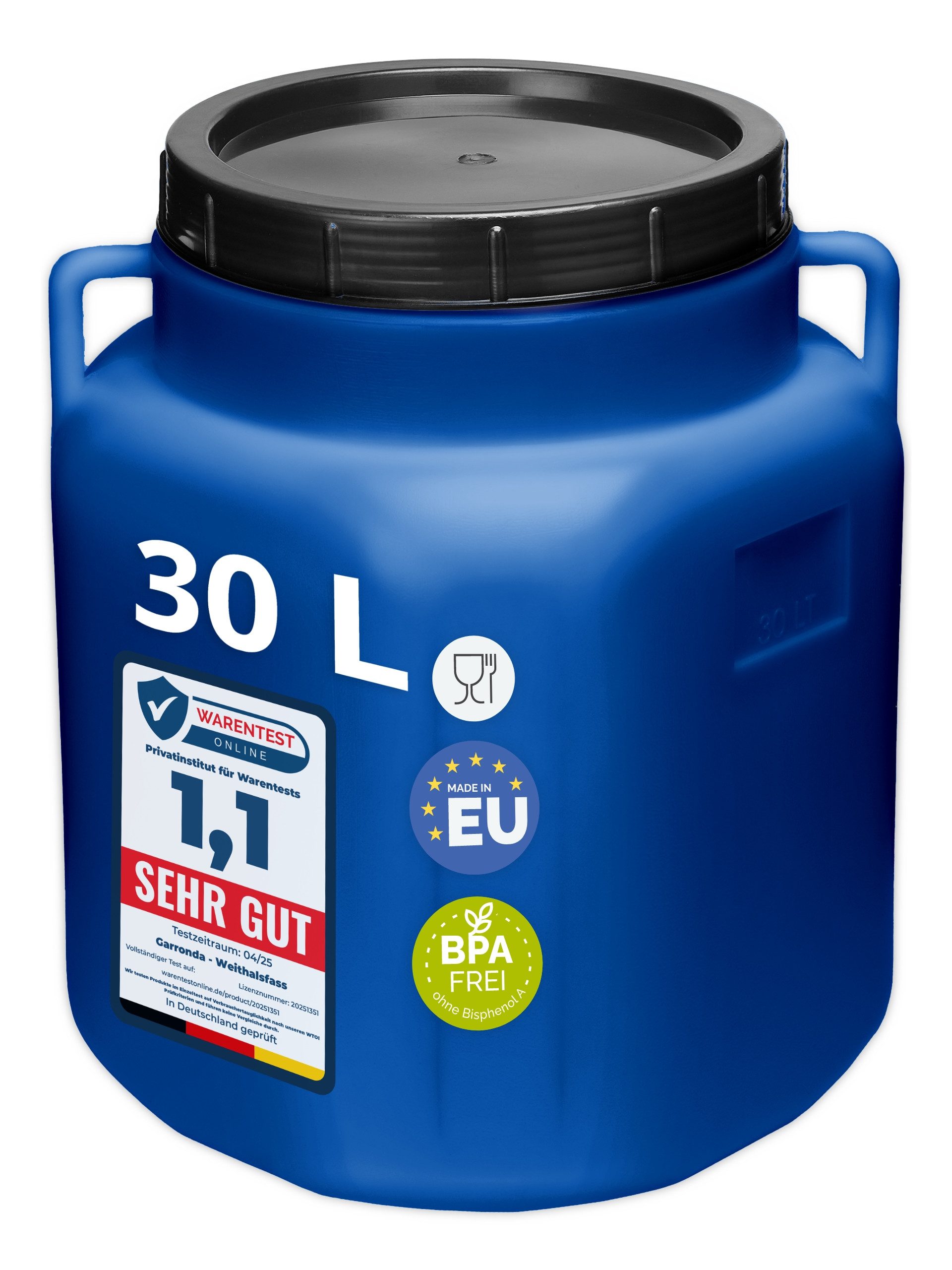 Garronda Regentonne 30L BPA-frei quadratisches Fass und Behälter mit Deckel günstig online kaufen