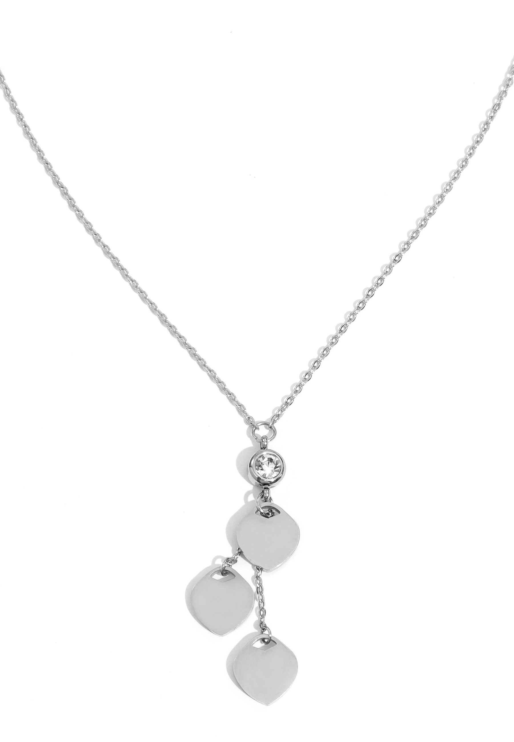 Edelstahlkette Edelstahl 3 Herzen Zirkonia Schmuck Halskette