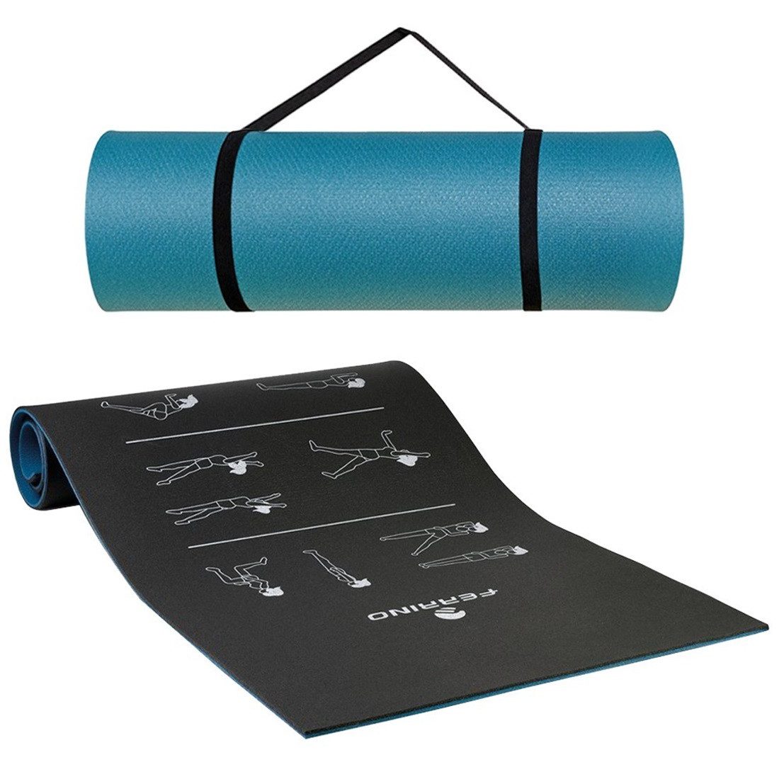 Ferrino Fitnessmatte Ferrino Fitnessmatte Jogamatte 186 x 61 cm 11114F (1-St), einer Dicke von 8 mm schützt Gelenke