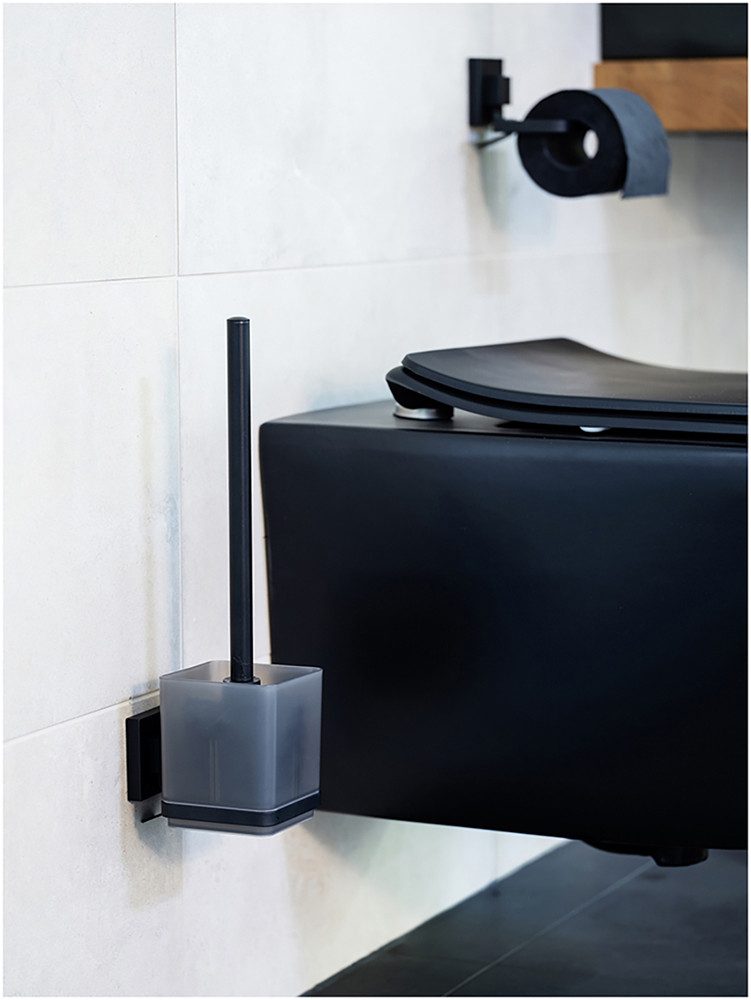 WENKO WC-Garnitur Vacuum-Loc® Modell Quadro, WC-Bürstenhalter mit Klobürste günstig online kaufen