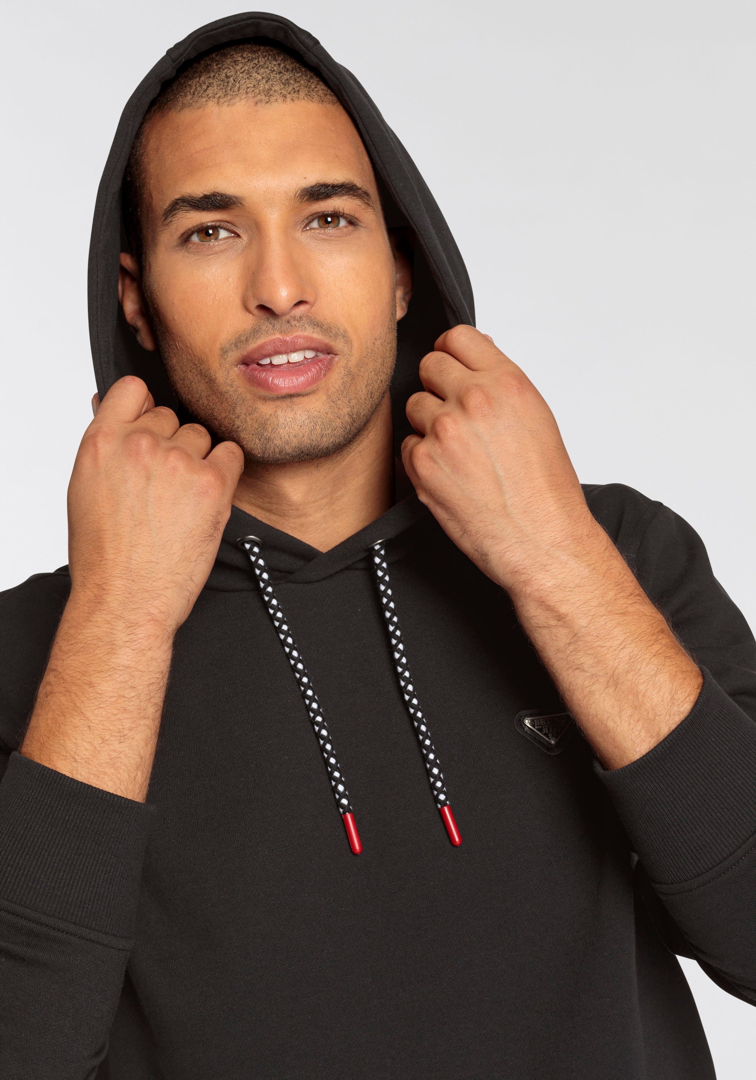 Bruno Kordeln mehrfarbigen Kapuzensweatshirt schwarz mit Banani