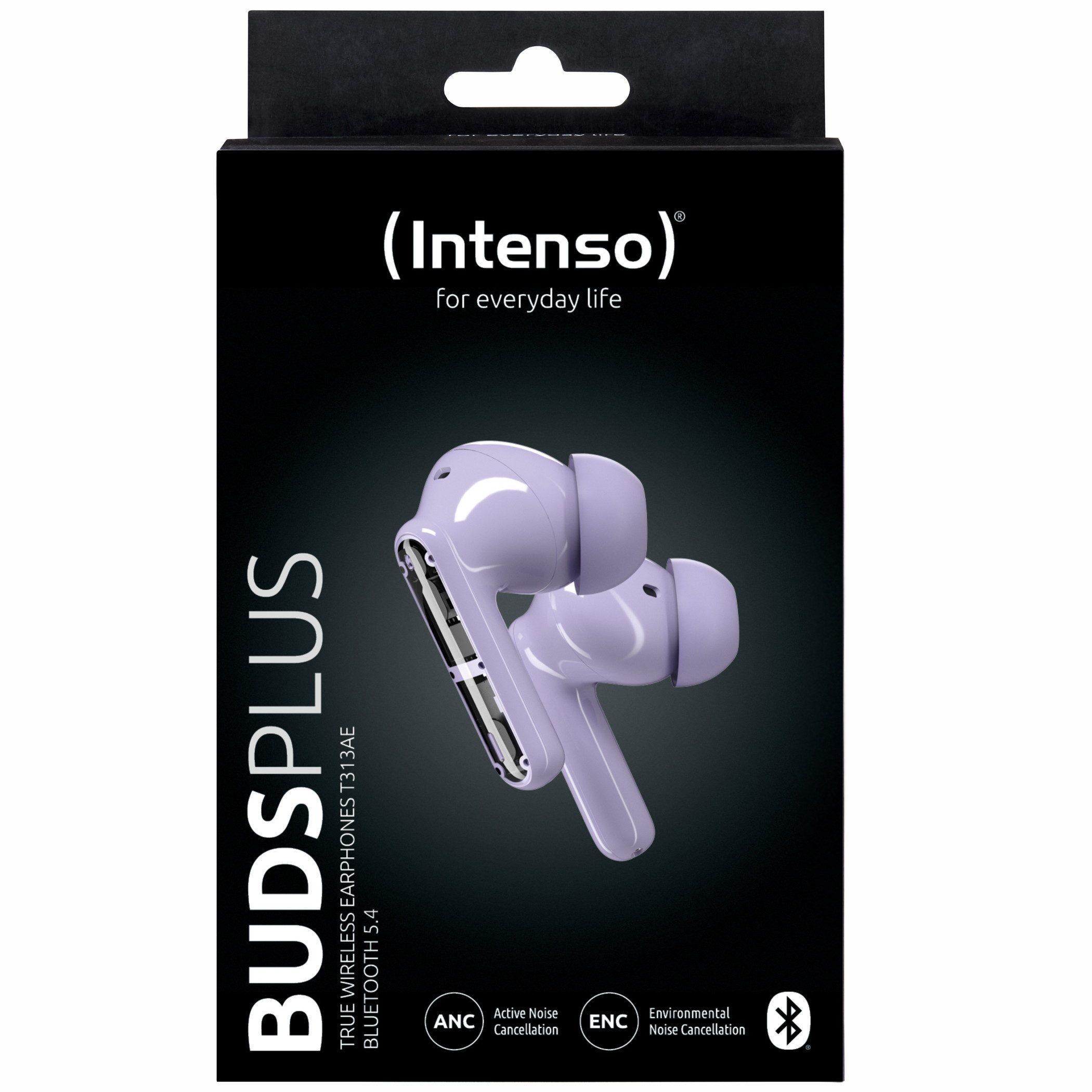 Intenso True Wireless Kopfhörer T313AE Bluetooth Buds Plus mit Akku lila In-Ear-Kopfhörer