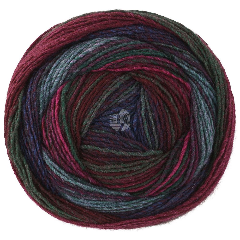 LANA GROSSA GOMITOLO MODO Farbverlaufsgarn 700 m Schurwolle Häkelwolle, 700 m (Ideal für Pullover, Cardigans, Schals und Accessoires, Markanter Farbverlauf für individuelle Strickdesigns), 200 g