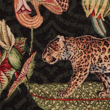 SCHÖNER LEBEN. Tischdecke SCHÖNER LEBEN. Tischdecke Premium Empire Jungle Dschungel schwarz grü, handmade