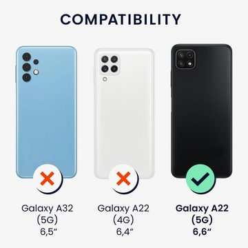 kalibri Handyhülle Hülle für Samsung Galaxy A22 5G, mit Kordel zum Umhängen - Stroh Silikon Handyhülle