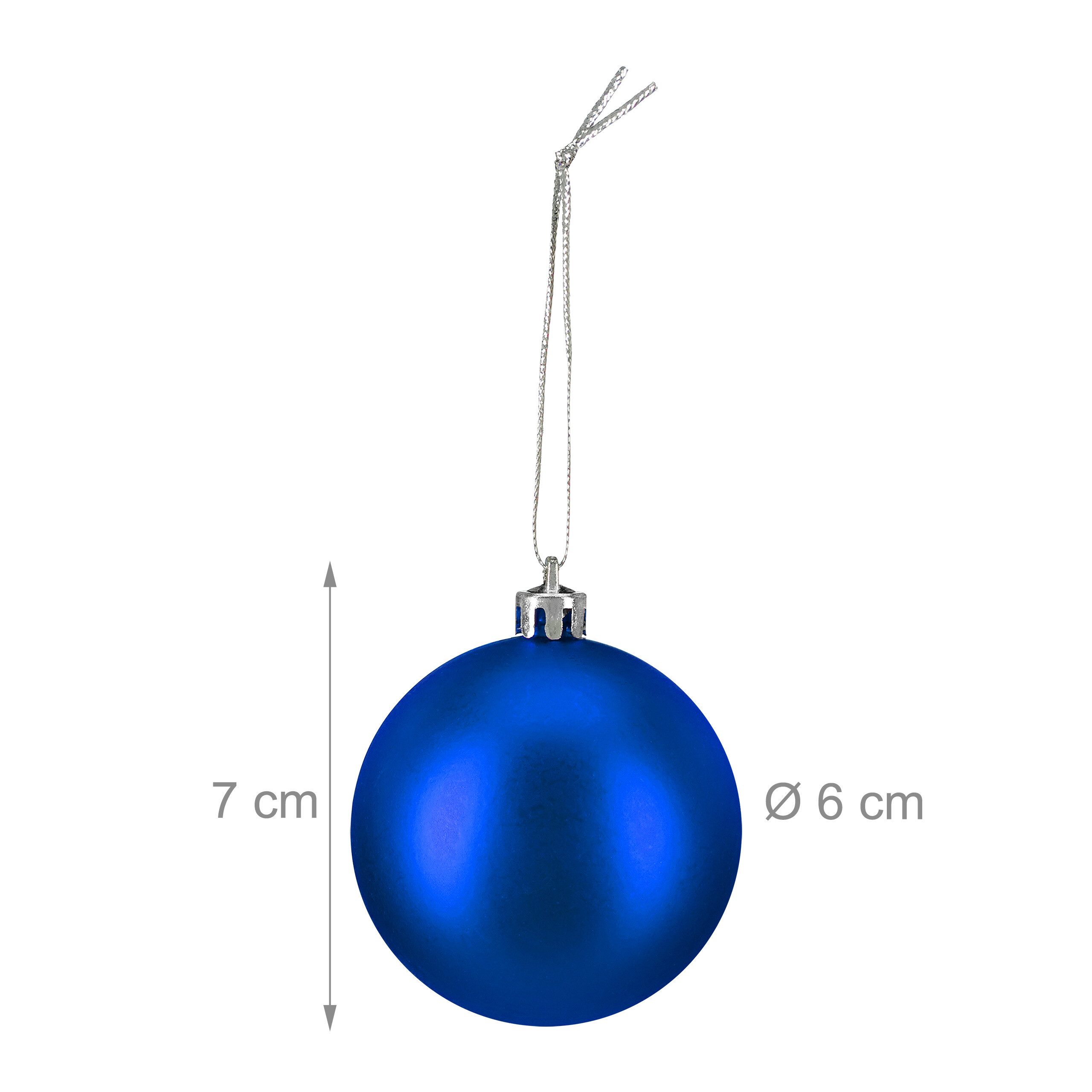 relaxdays Weihnachtsbaumkugel Weihnachtskugeln im 50er Set (50 St), blau – Bild 4 von 5