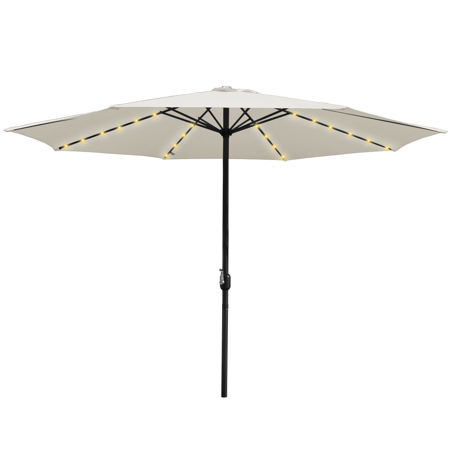 Clanmacy Sonnenschirm Ø3.5m Gartenschirm LED Ampelschirm günstig online kaufen