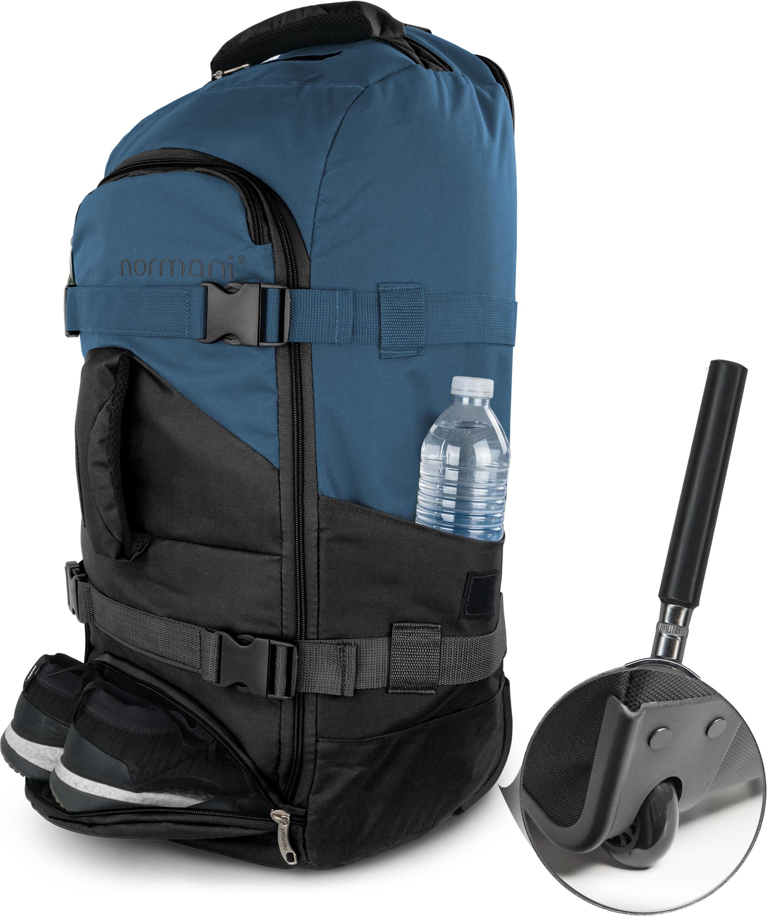 normani Reisetasche Reisetasche mit Rollen und Rucksackfunktion, Reise-Trolley mit 5 Fächern und 90L – Bild 5 von 5