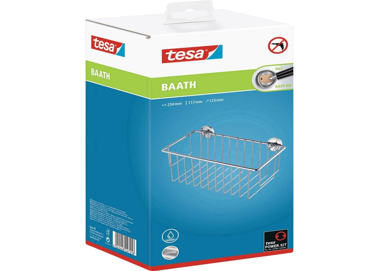 tesa Duschkorb tesa Duschablagekorb BAATH+ zum Kleben viereckig 1