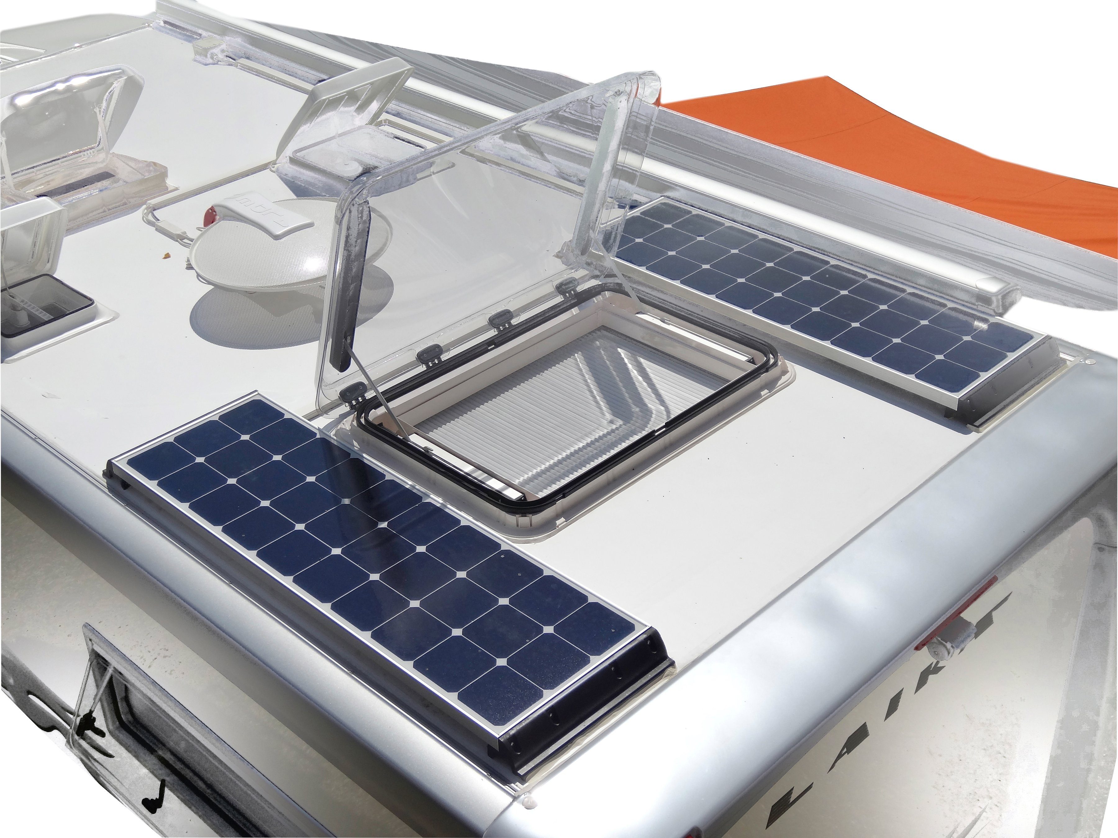 Sunset Fahrzeugdächer Monokristallin, V, und W, Reisemobile 140 Watt, 12 140 Solarmodul Caravan-Set für