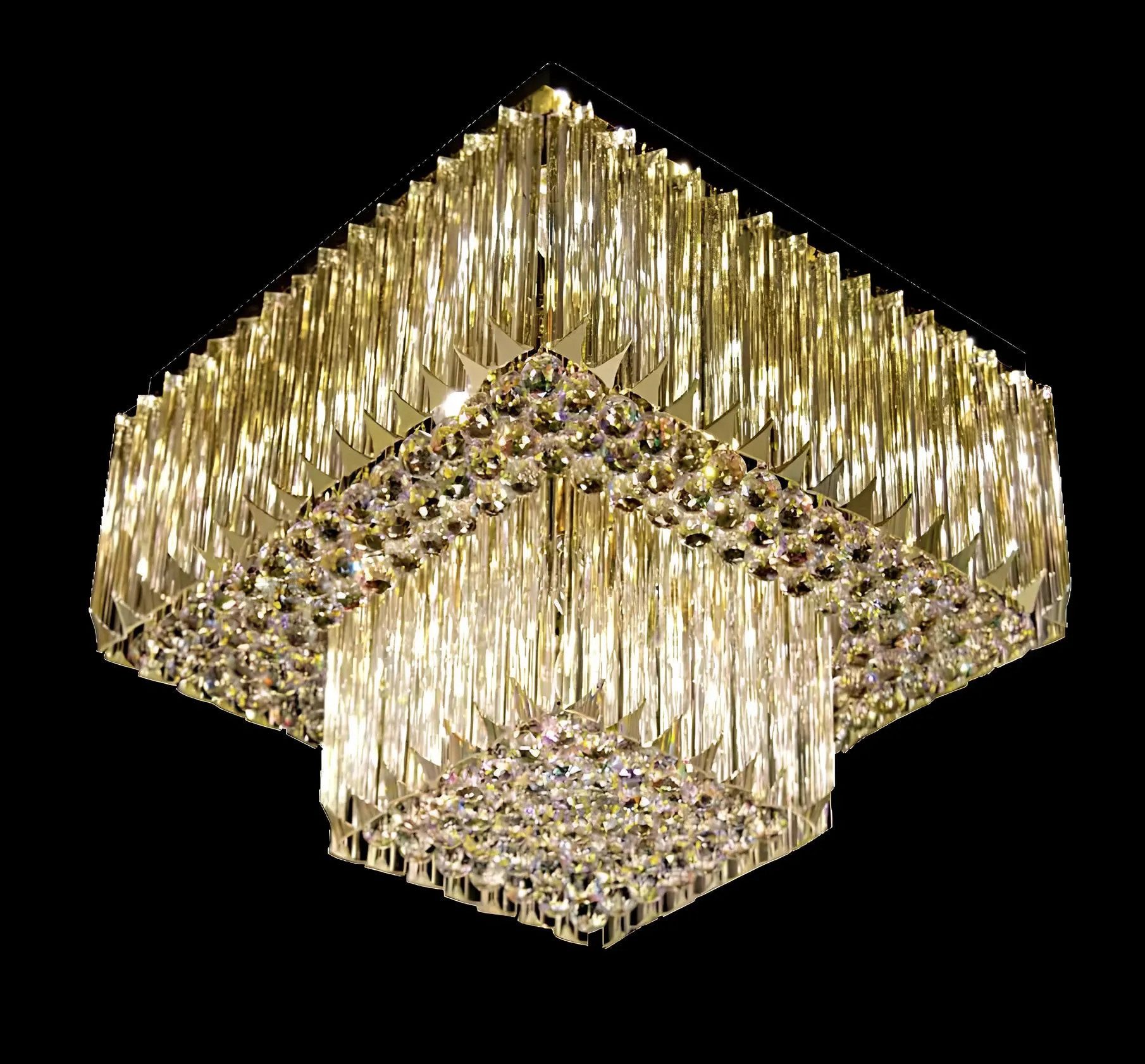JVmoebel Люстры Kristall Люстры Decke Lampe Wohnzimmer Gold Luxus Beleuchtung, Leuchtmittel wechselbar, Made in Europa