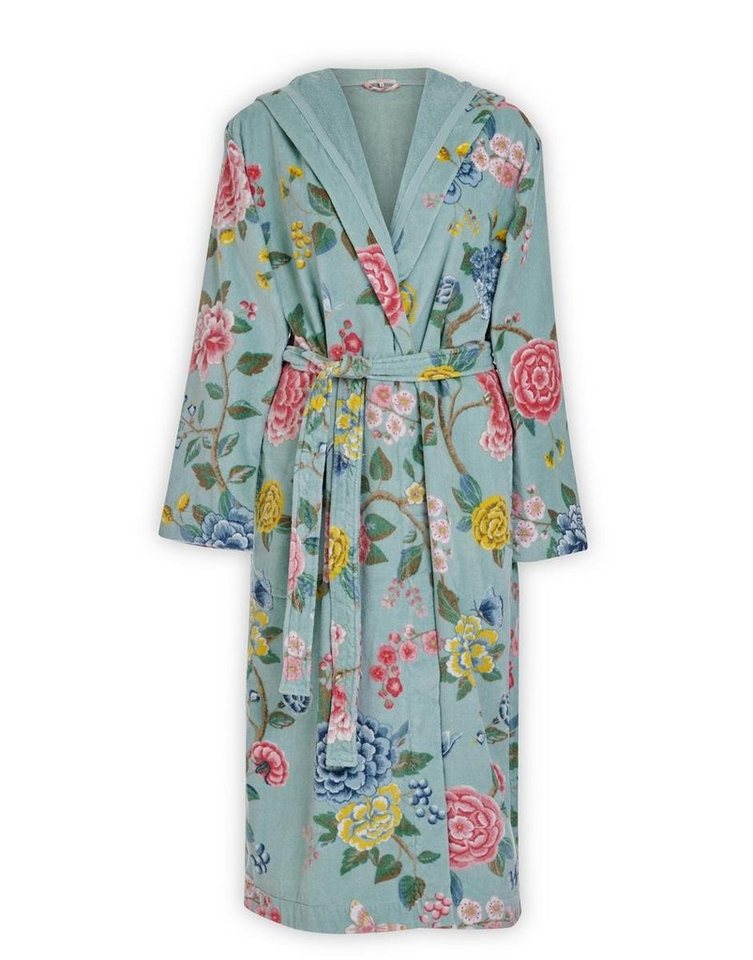 PiP Studio Bademantel Good Evening Bathrobe Blue Xs Blau 100% Cotton, terry  velour, 380, Bademantel Damen und Herren Morgenmantel Frottee