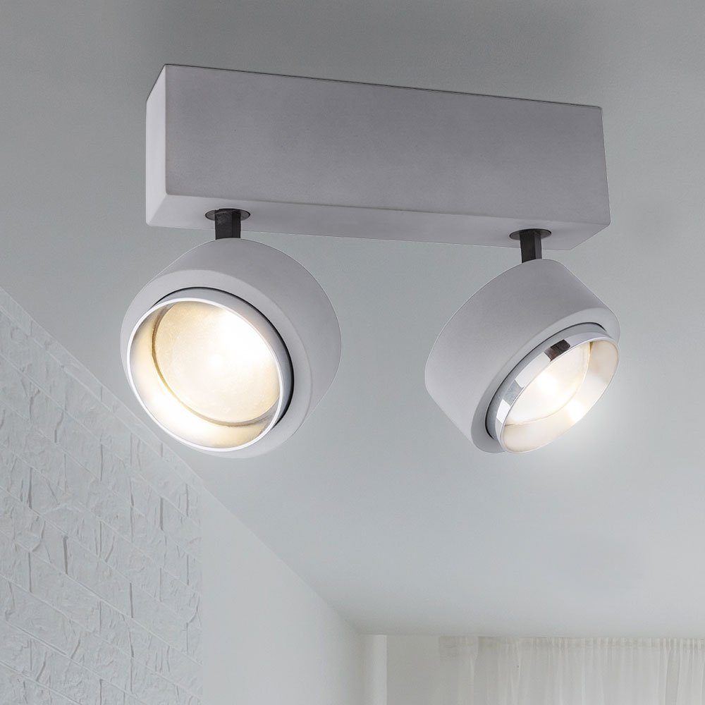 Decken Beleuchtung Beton grau Flur Küchen Strahler Spot Lampe drehbar 4-flammig 
