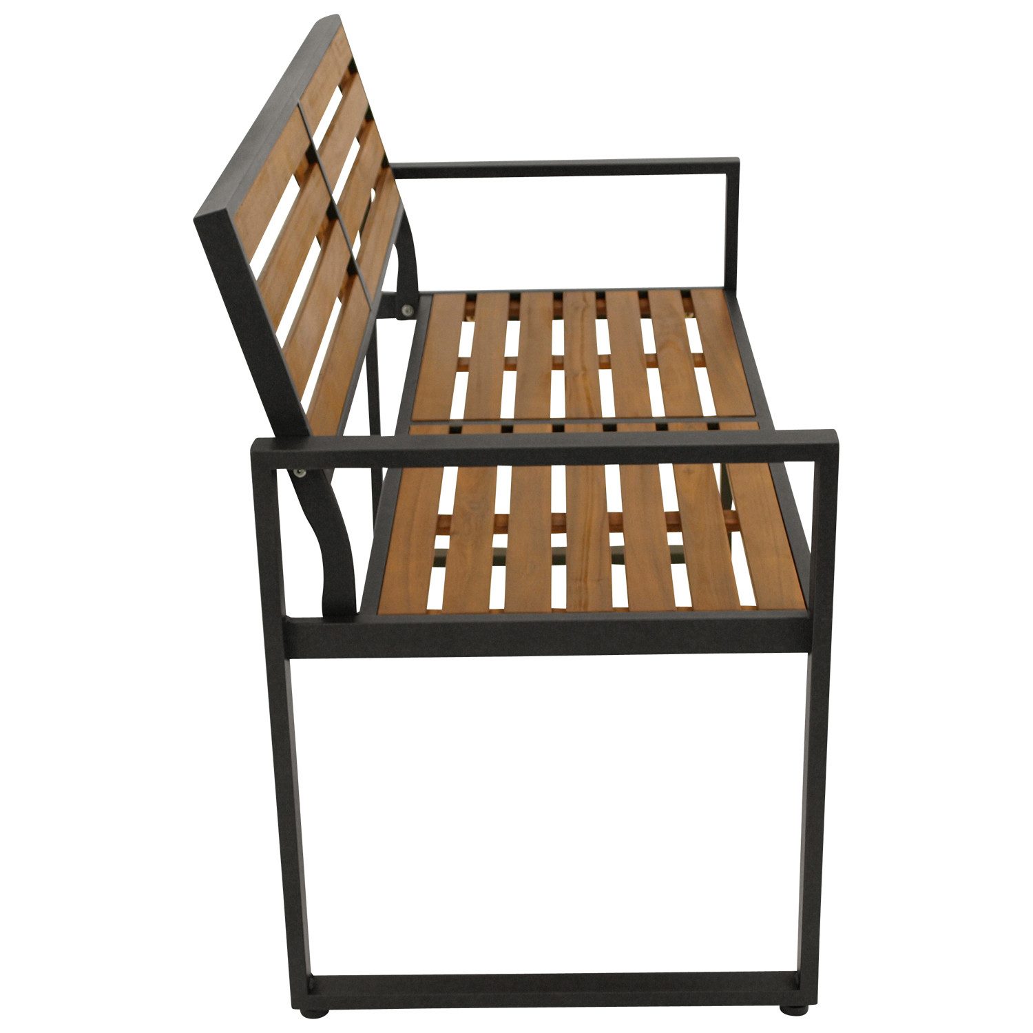 DEGAMO Gartenbank RAGUSA 2-sitzer (1-St), Metall anthrazit + Akazie geölt, moderne Optik – Bild 4 von 5