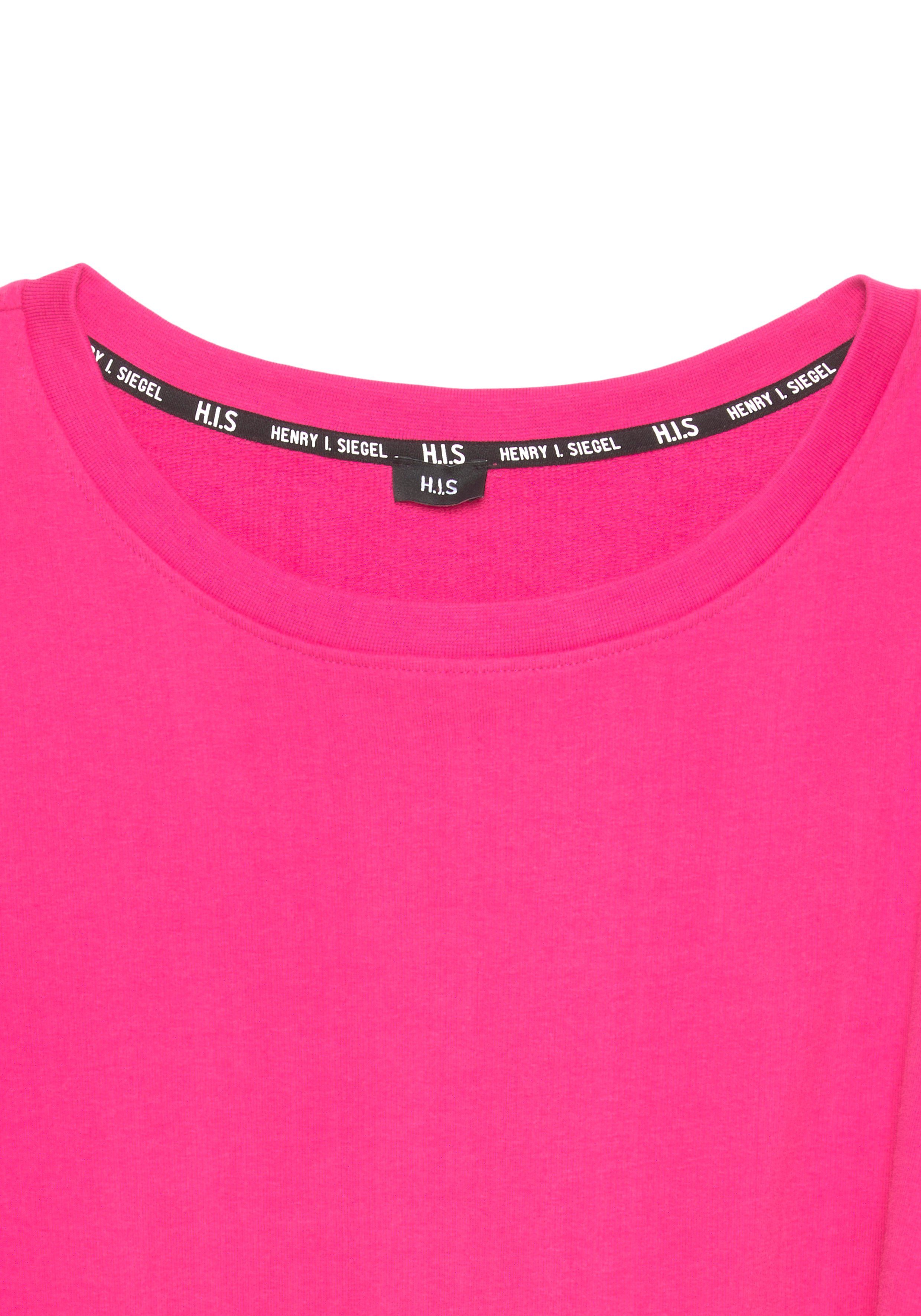H.I.S Sweatshirt cropped H.I.S Logo-Tape von mit pink