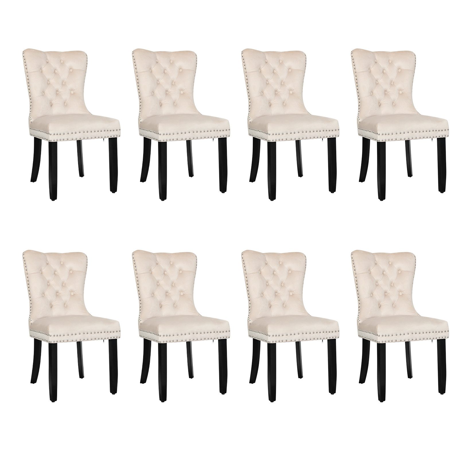 Puluomis Esszimmerstuhl (2/4/6/8 Set Grau/ Schwarz/Beige, 8 St), Samt Stuhl günstig online kaufen