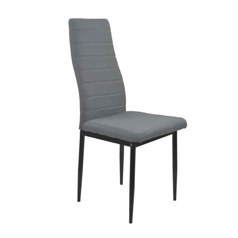 HTI-Living Esszimmerstuhl Stuhl Memphis Webstoff Grau (Stück, 1 St), Esszimmerstuhl Metallgestell Vierfuß