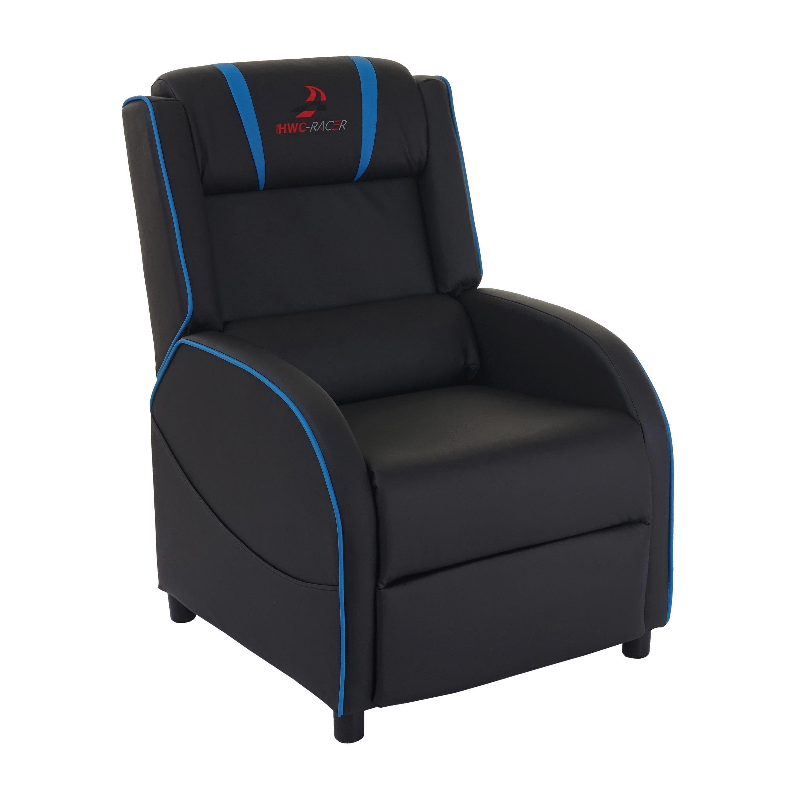 MCW Relaxsessel MCW-D68, Synchrone Verstellung, Sitz- oder Liegeposition möglich, inkl. Taschen schwarz-blau