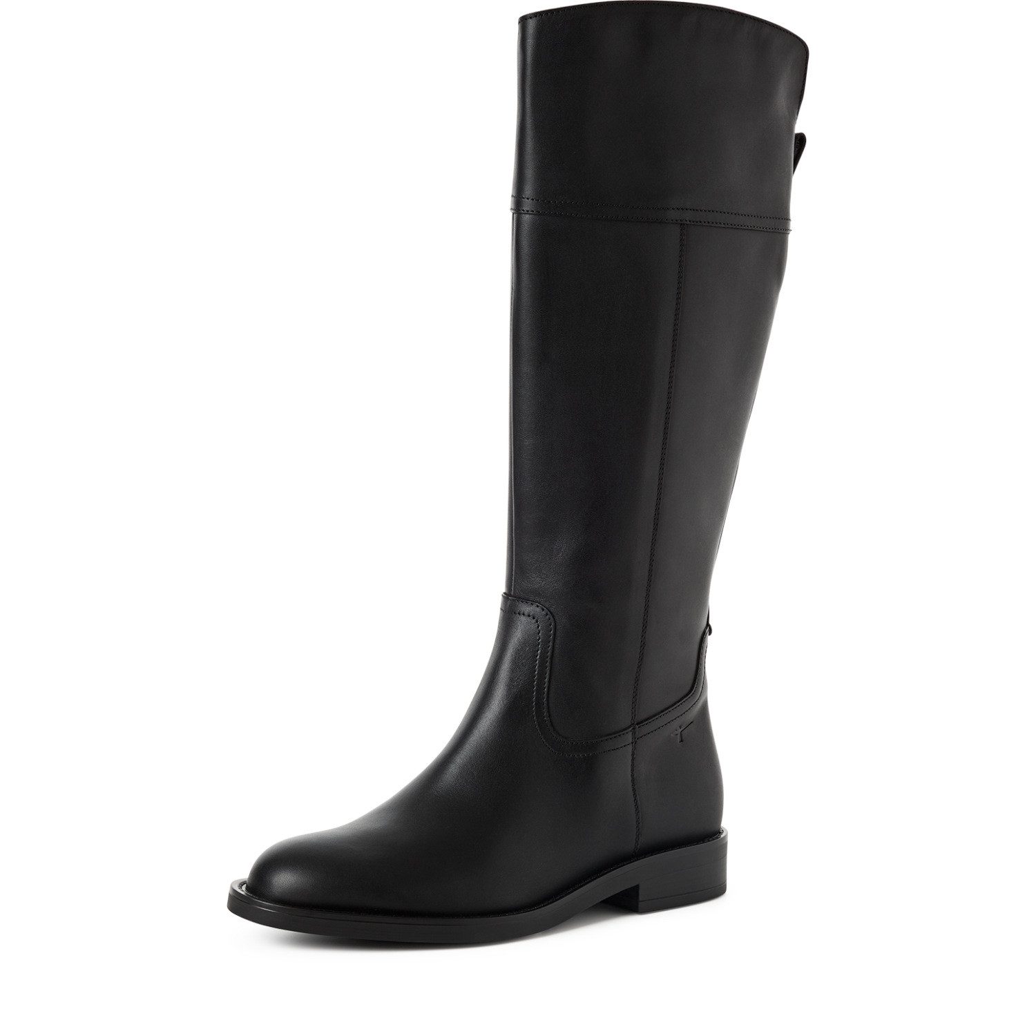 Tamaris Stiefel Blockabsatz, Langschaftstiefel mit T-Logoprägung an der Ferse