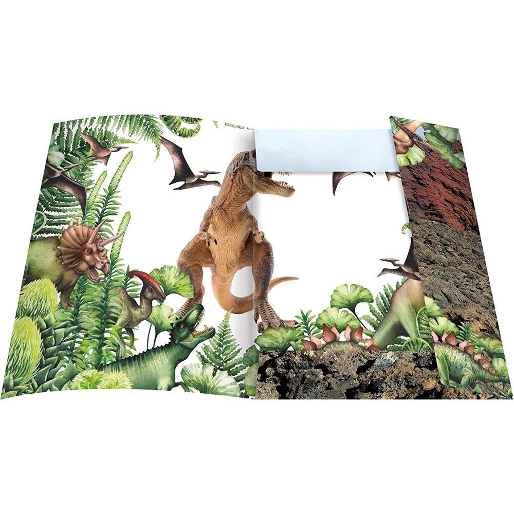 RNK Verlag Organisationsmappe Zeichenmappe T-Rex, DIN A3, mit Gummizug, Dinosaurier-Motiv