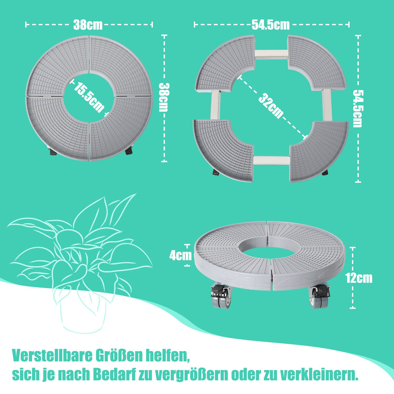 Clanmacy Pflanzenroller Pflanzenroller Blumenroller Tragkraft bis günstig online kaufen