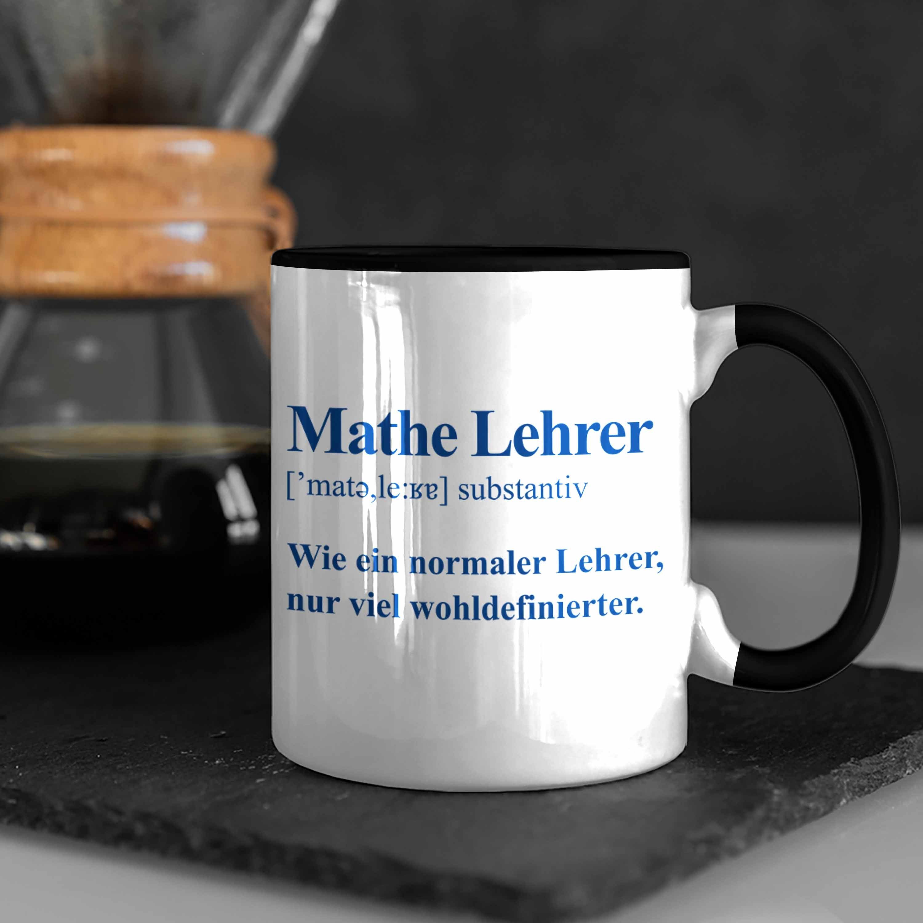Trendation Tasse Lehrer Tassen Lustig Kaffeetasse mit Spruch Mathe Schwarz Trendation Tasse Geschenk - Mathelehrer Mathematiker