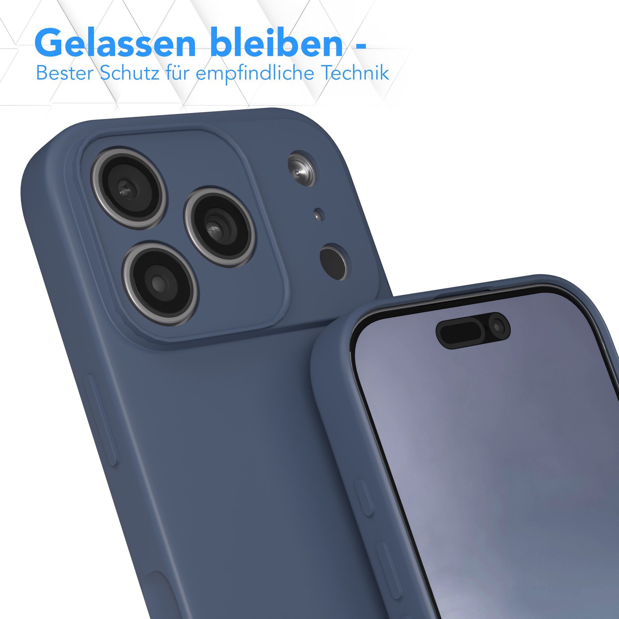 EAZY CASE Handyhülle für Apple iPhone 17 Pro Hülle Silikon 6,3 Zoll, Handy Softcase mattierte Silikonhülle Back Cover Soft Blau / Petrol – Bild 4 von 5