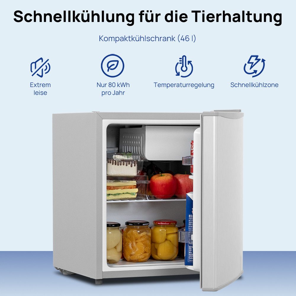 Smad Table Top Kühlschrank reversibler Einzeltür Mini-Kühlschrank DSF-48D6E, 51 cm hoch, 45 cm breit, 6-stufigem Thermostat Kühlfach, 39 dB, für Schlafzimmer/Bü – Bild 5 von 5
