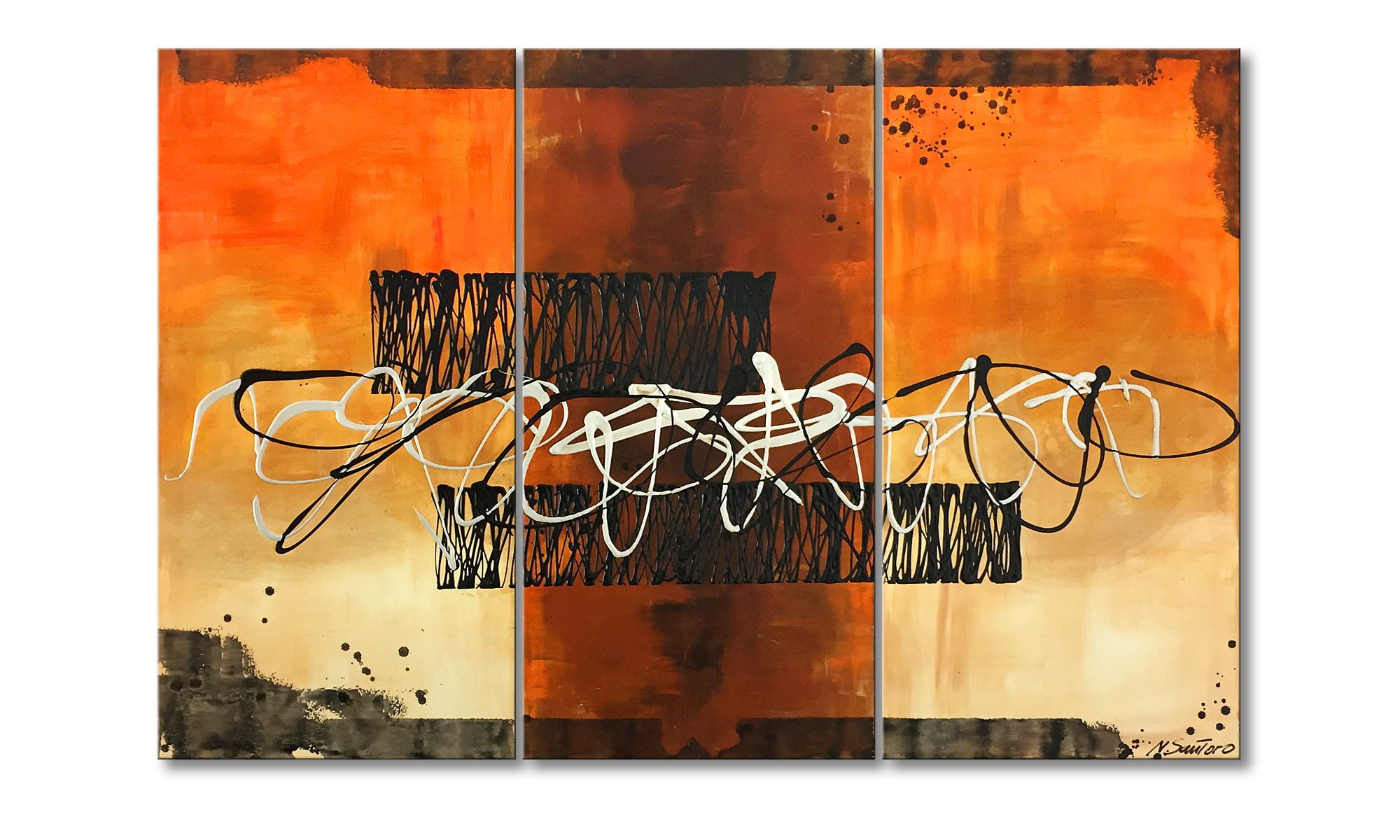 WandbilderXXL Gemälde Mars Mountain 150 x 100 cm, Abstraktes Gemälde, handgemaltes Unikat