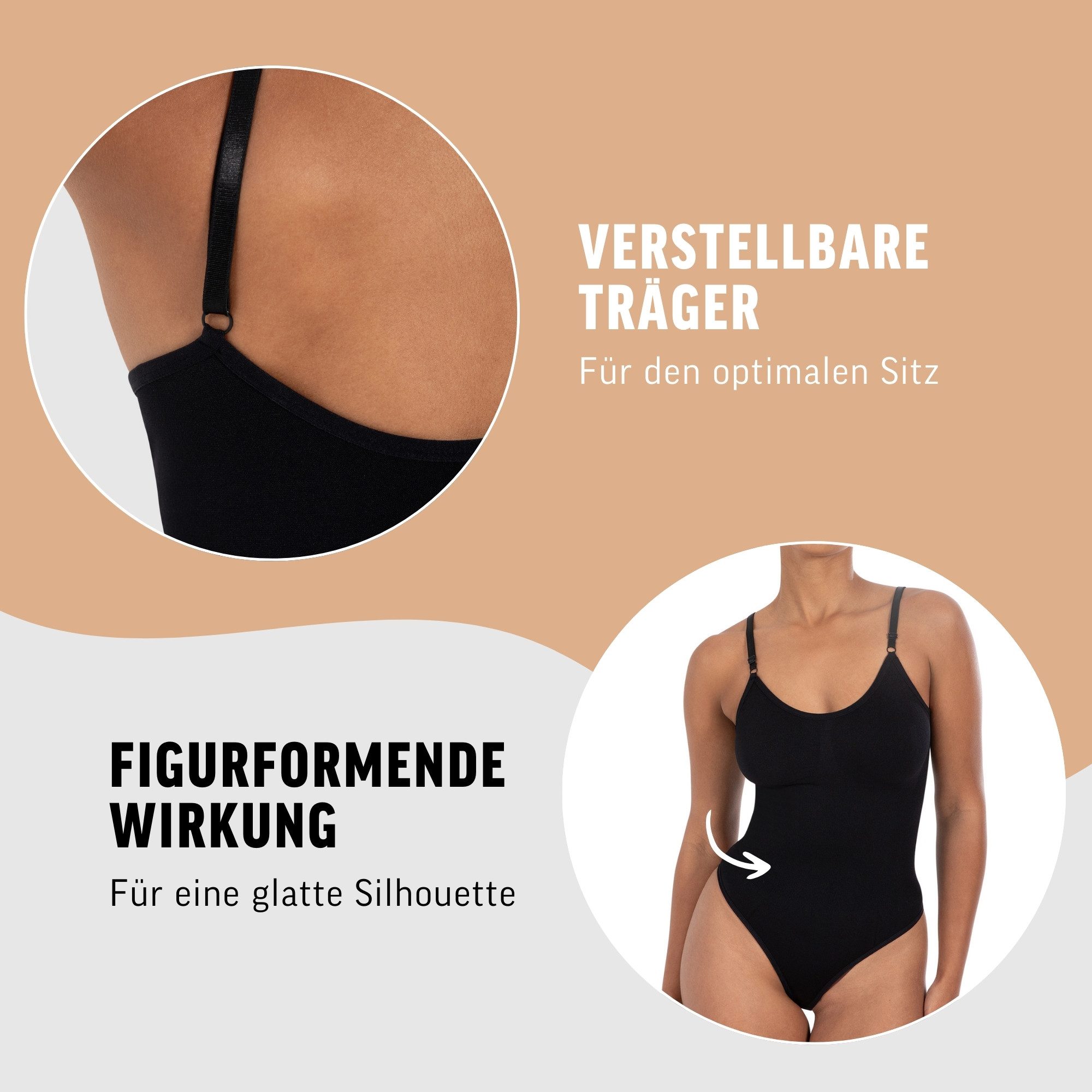Smilodox Miederbody 3x Nysa Bodysuit, Formbody mit V-Ausschnitt, figurformend Figurformend, Strech, Rückenauschnitt, V-Ausschnitt – Bild 5 von 5