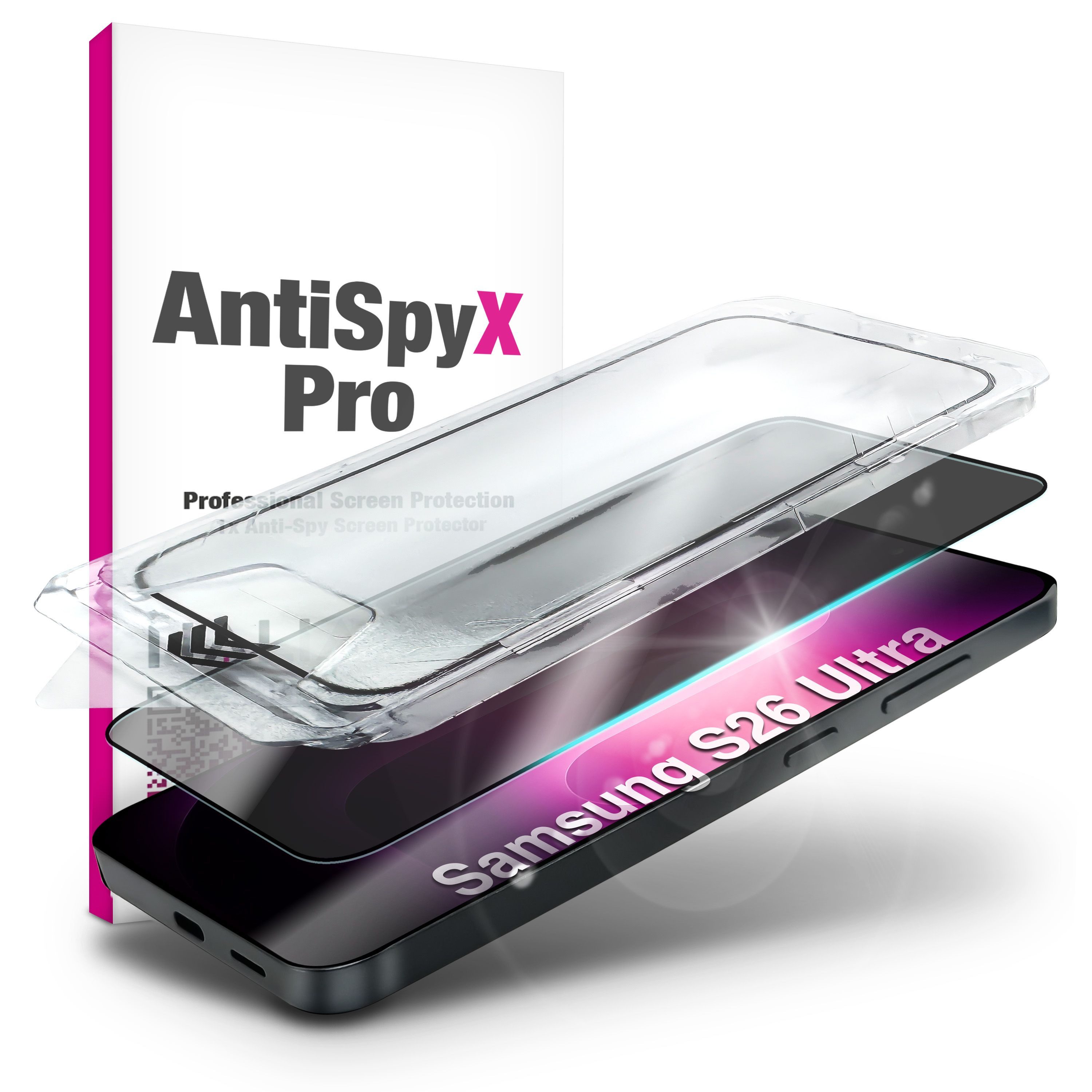 Nalia Schutzfolie Samsung Galaxy S26 Ultra, ANTISPYX PRO Displayschutz - Blickschutz, Install Box & 9H Hartglas