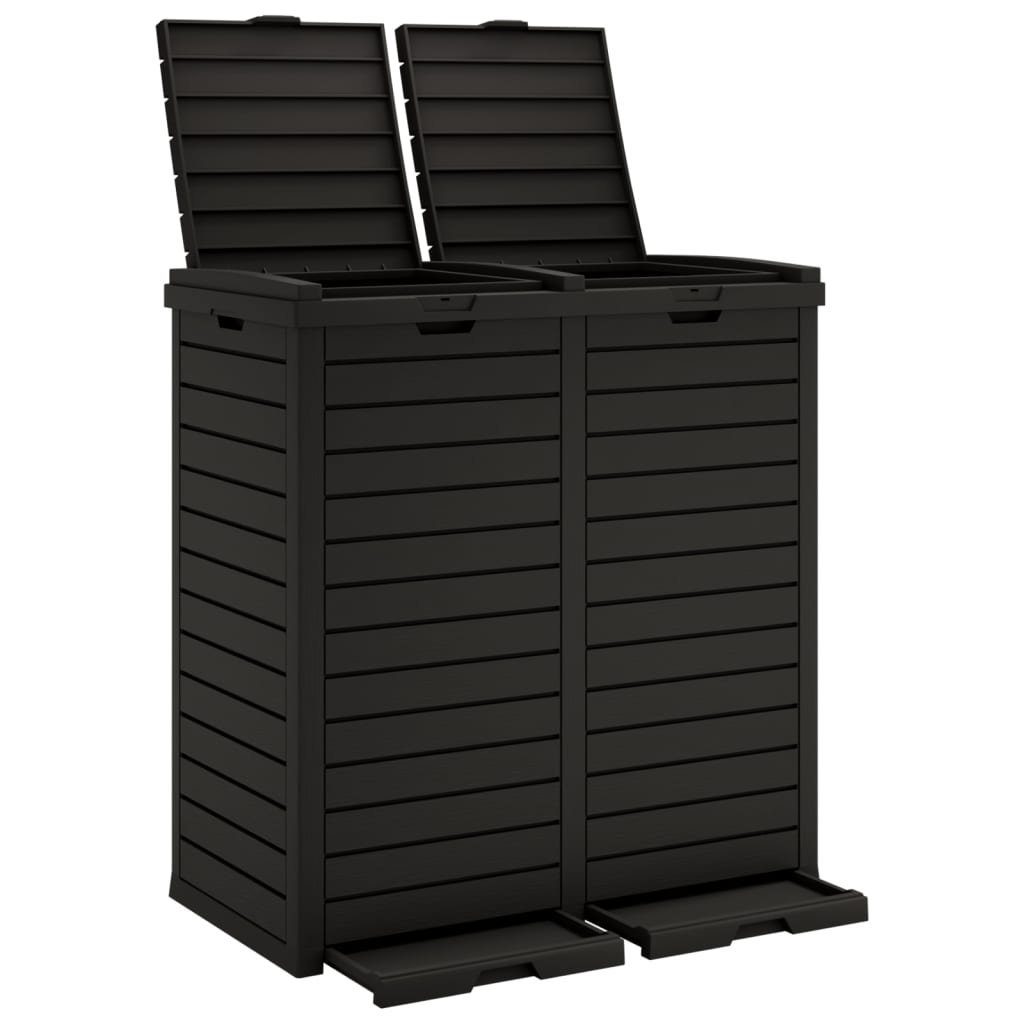 vidaXL Mülltonnenbox Outdoor-Mülltonne Schwarz 78x41x86 cm Polypropylen Außenbereich Verkle