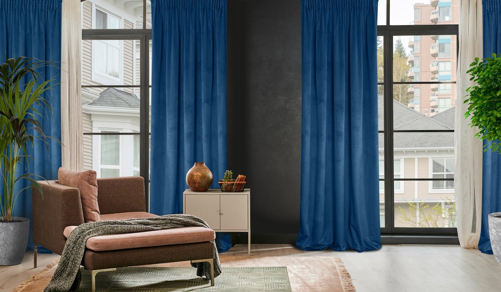 Design91 Vorhang Samtvorhänge 140x270 cm 135x300 cm (1 St), Kräuselband, blickdicht, Samt, Wohnzimmer Tunnelzug