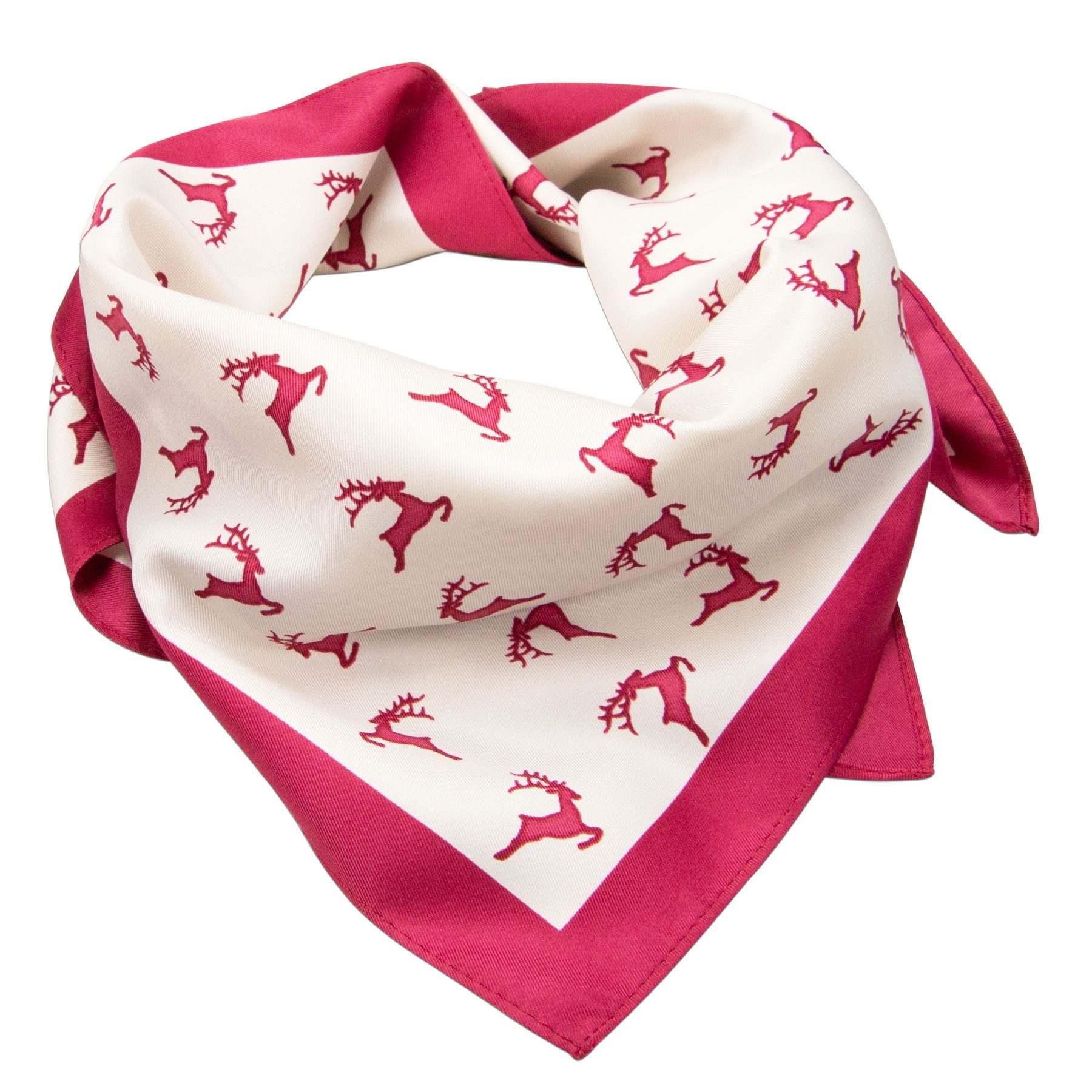 Alpenflüstern Nickituch Trachten-Nickituch Springende Hirsche (beere)