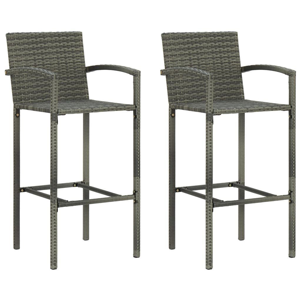 (3-tlg) Poly Rattan Grau, vidaXL Gartenlounge-Set Gartenbar-Set 3-tlg.